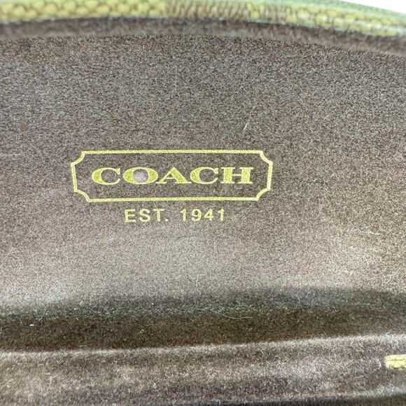 COACH Signature C Monogram Brown Hard Clamshell Eyeglass Case - Picture 5 of 6